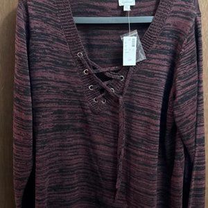 Women's purple and black sweater